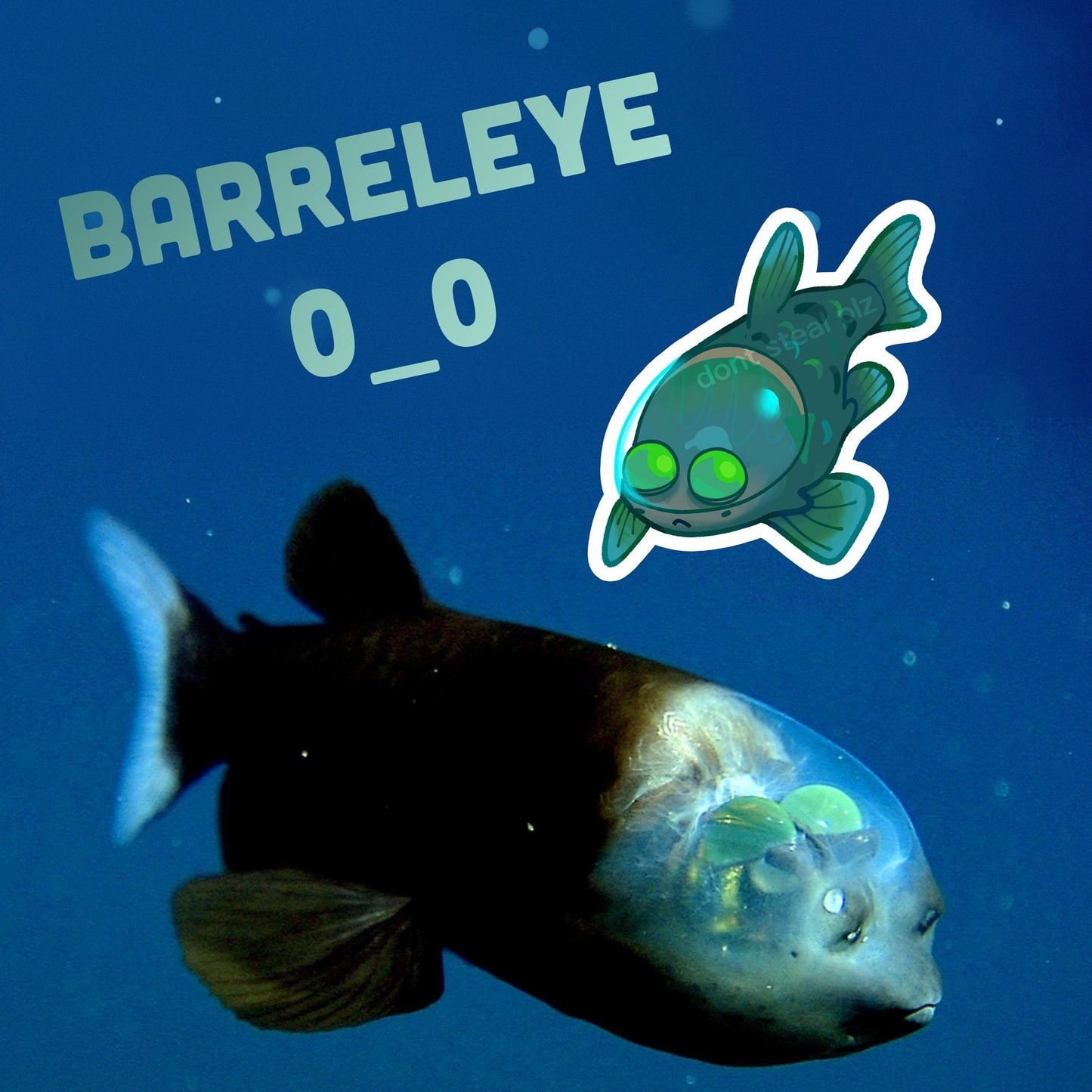 DEEP SEA fish stickers! barreleye, blobfish, oarfish, anglerfish, and tripodfish