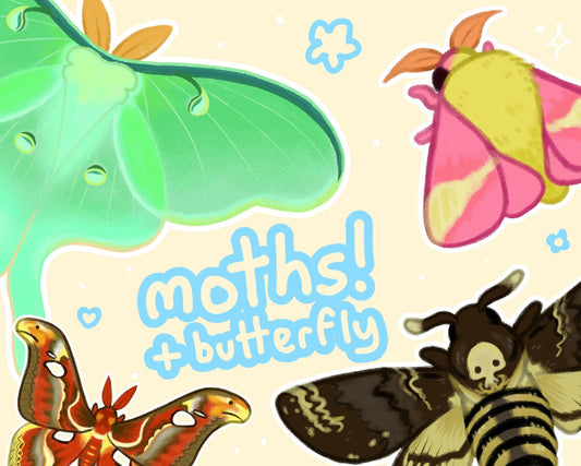 moth + butterfly stickers! Luna, Rosy Maple + more