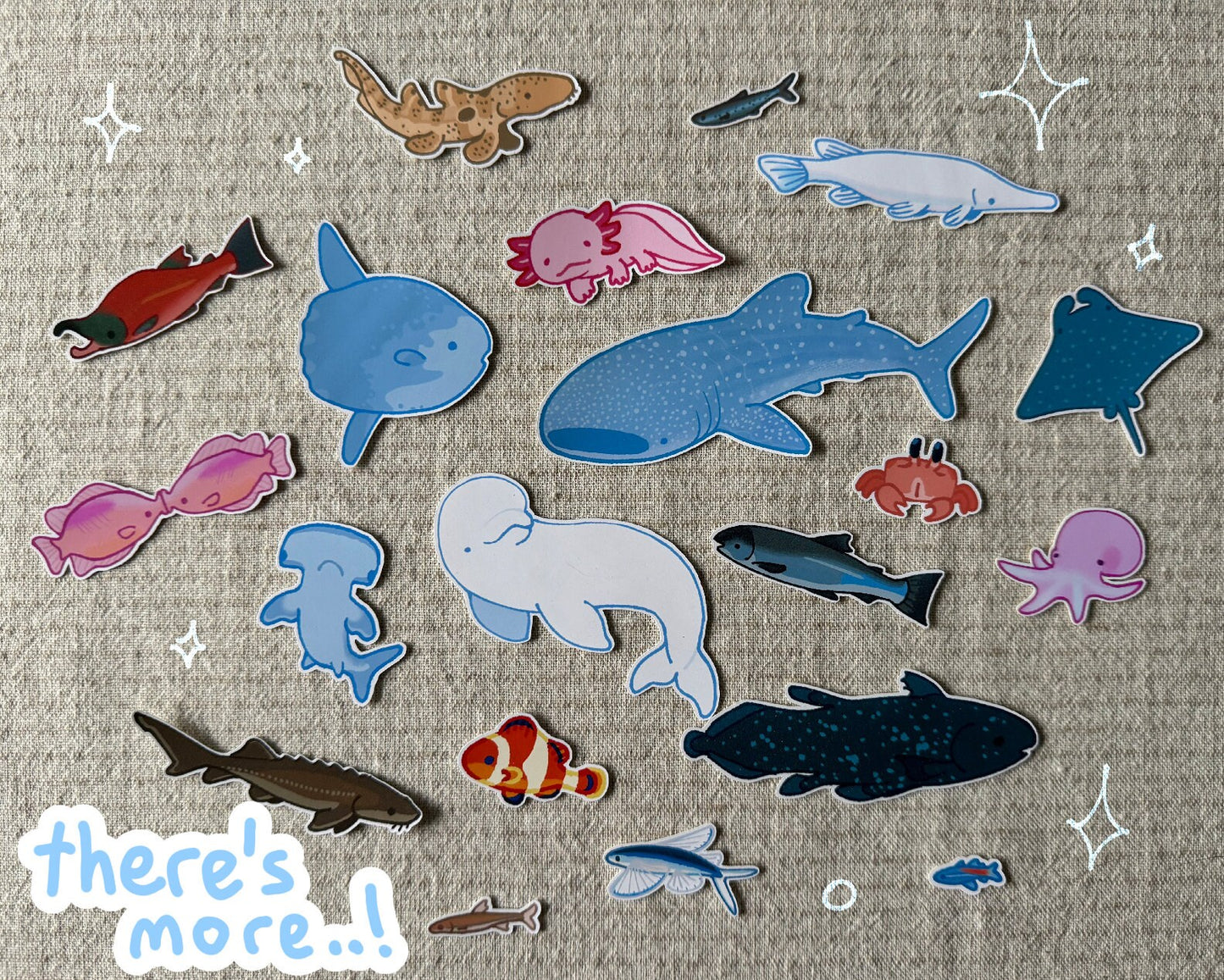 salmon stickers! sockeye fishy + more