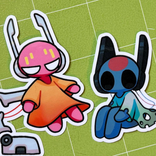 rain world iterator stickers! five pebbles + looks to the moon