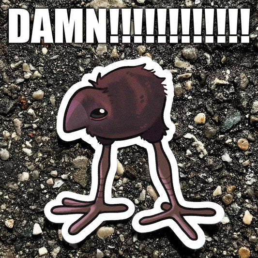 DAMN!! pukeko baby bird stickers